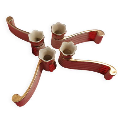 4 porte-couteau en porcelaine, années 50