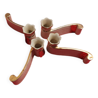 Set of 4 Porcelain Knife Holders from the 50s