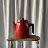 Enamelled Cast Iron Coffee Pot by Antti Nurmesniemi for Finel, 1950
