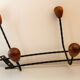 Wall coat rack iron and vintage wood