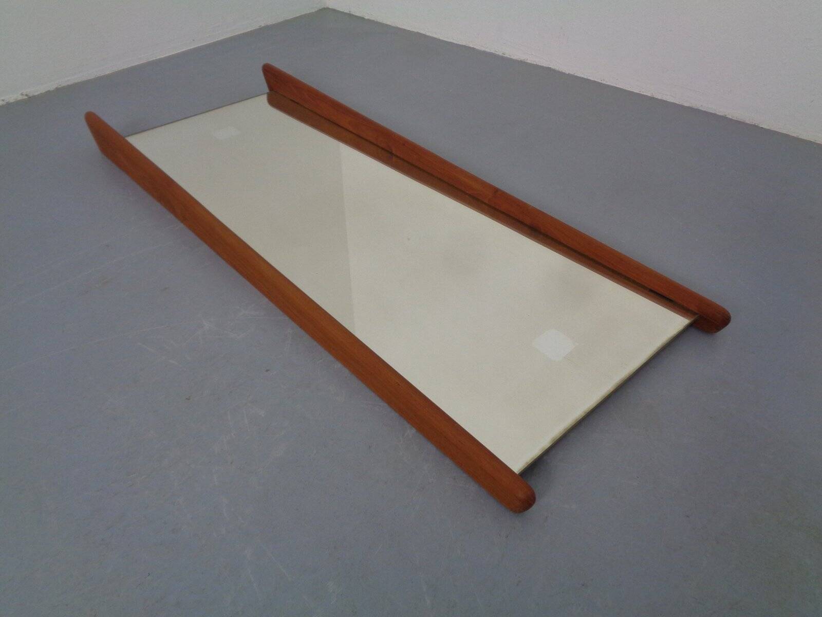 Large teak mirror by Uno & Östen Kristiansson for Luxus, Sweden, 1960s.