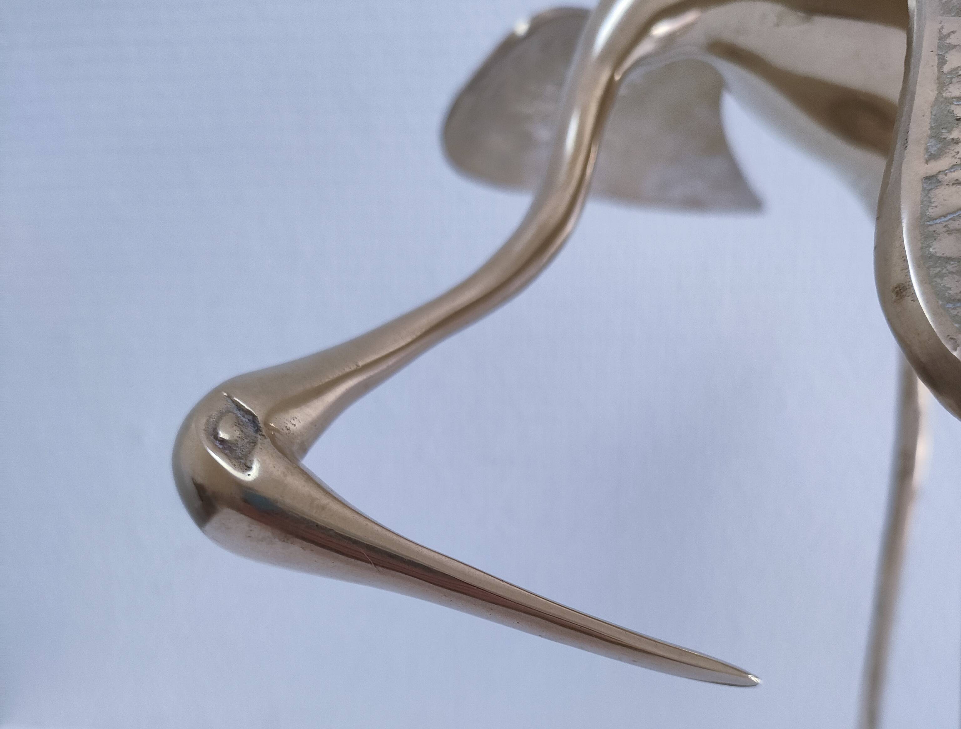 Two solid brass XL birds H. 48 cm