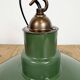 Industrial British Green Enamel Factory Pendant Lamp, 1960s