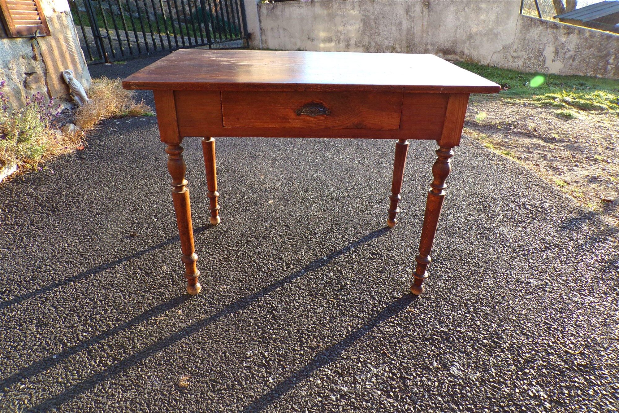 Small farm table with drawer
