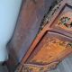 Secrétaire ancien plateau marbre, meuble bureau fin 19e siecle
