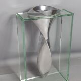 By Lisa Mori vase cast aluminum & glass flawless 34 cm