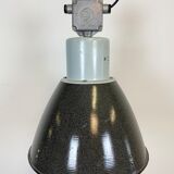Industrial grey enamel factory lamp, 1960s