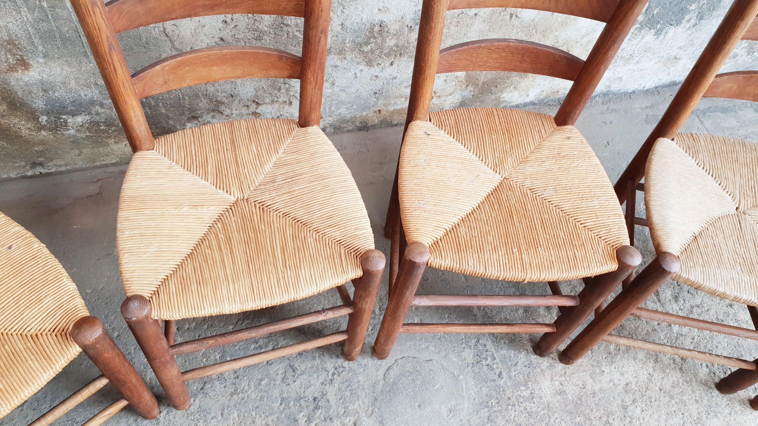 Antique chairs brutalist style