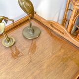 Desserte vintage en bois à roulettes plateau amovible