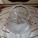 Ancien plateau sur pied en verre