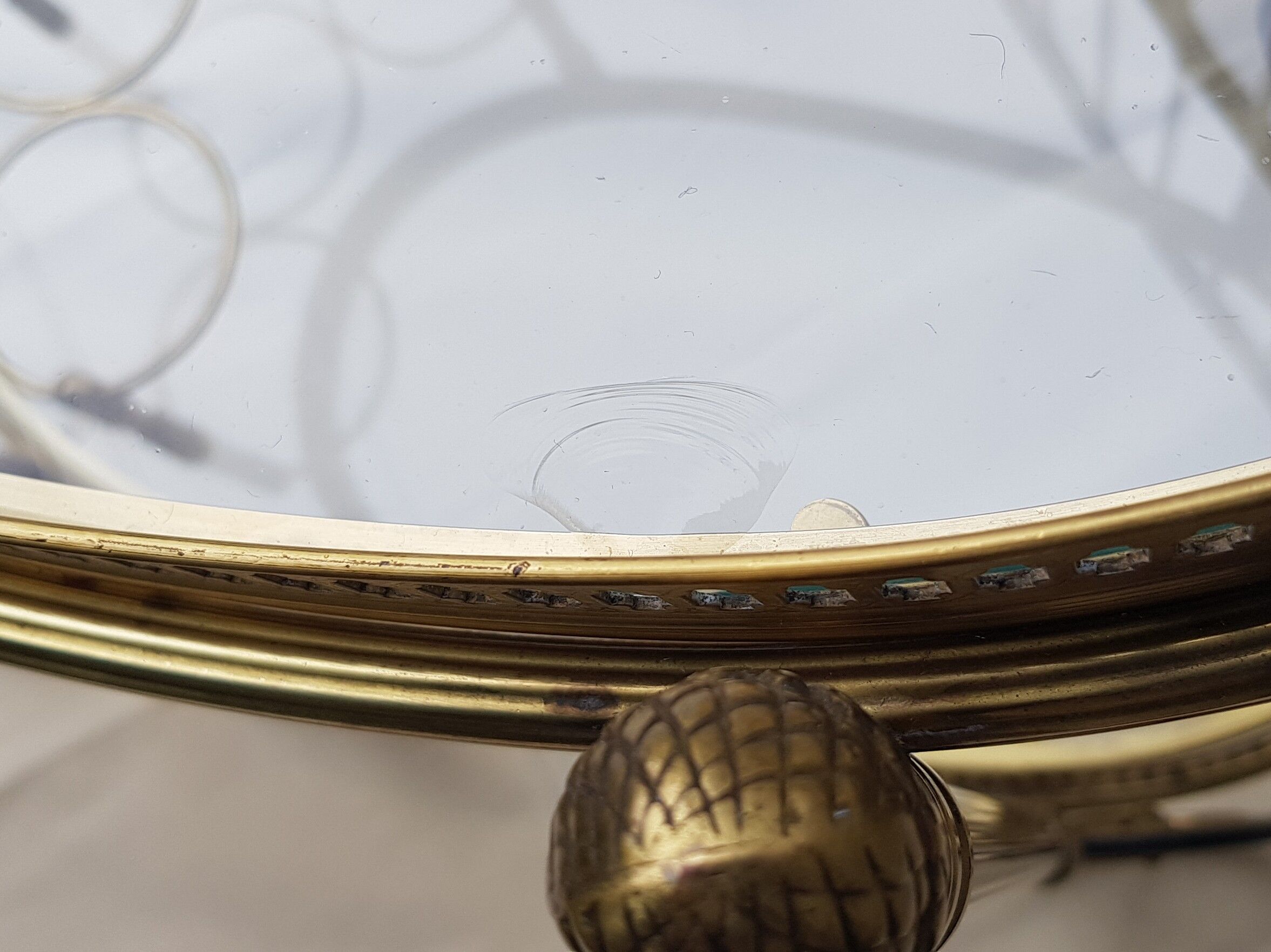 Oval brass serving table
