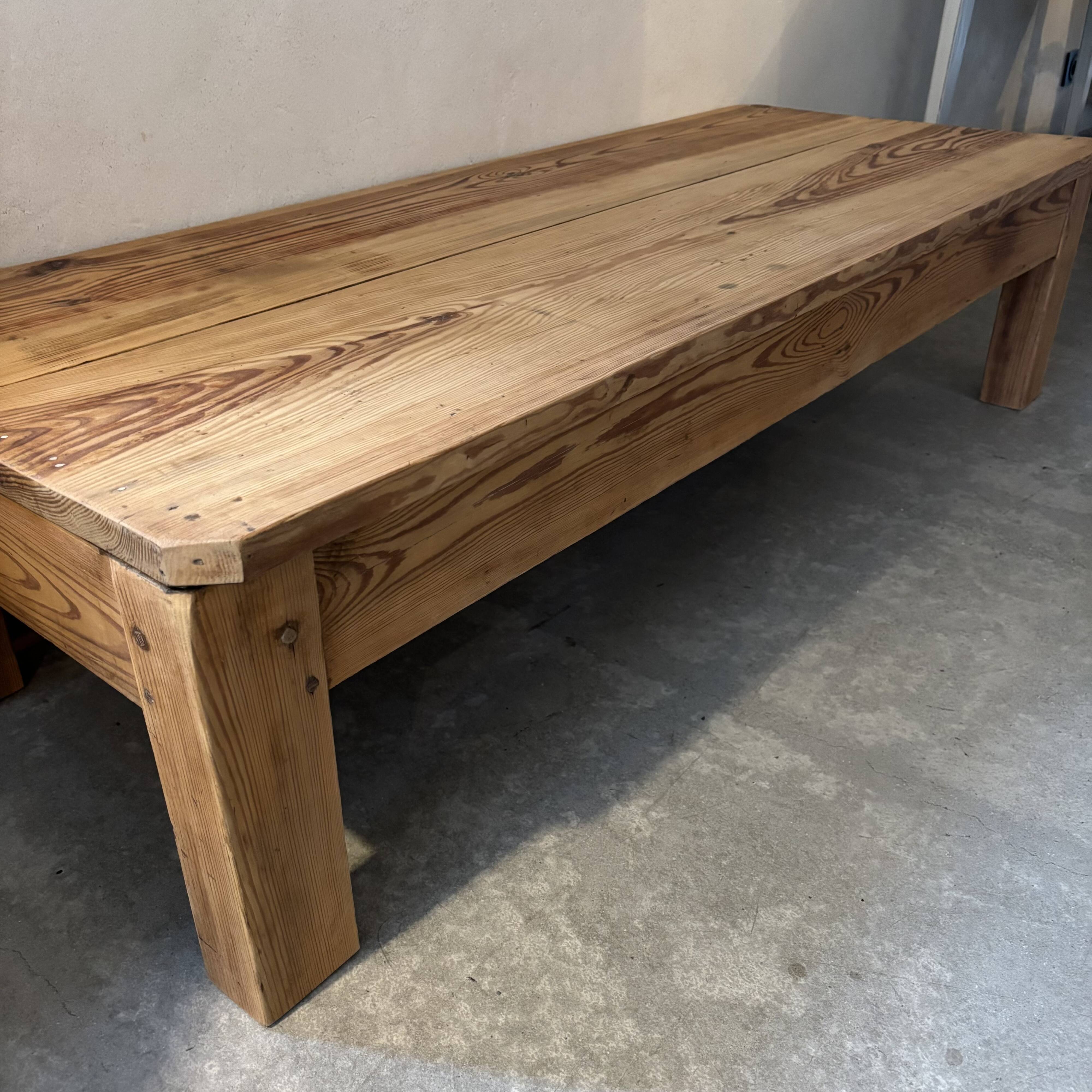 Raw wood coffee table