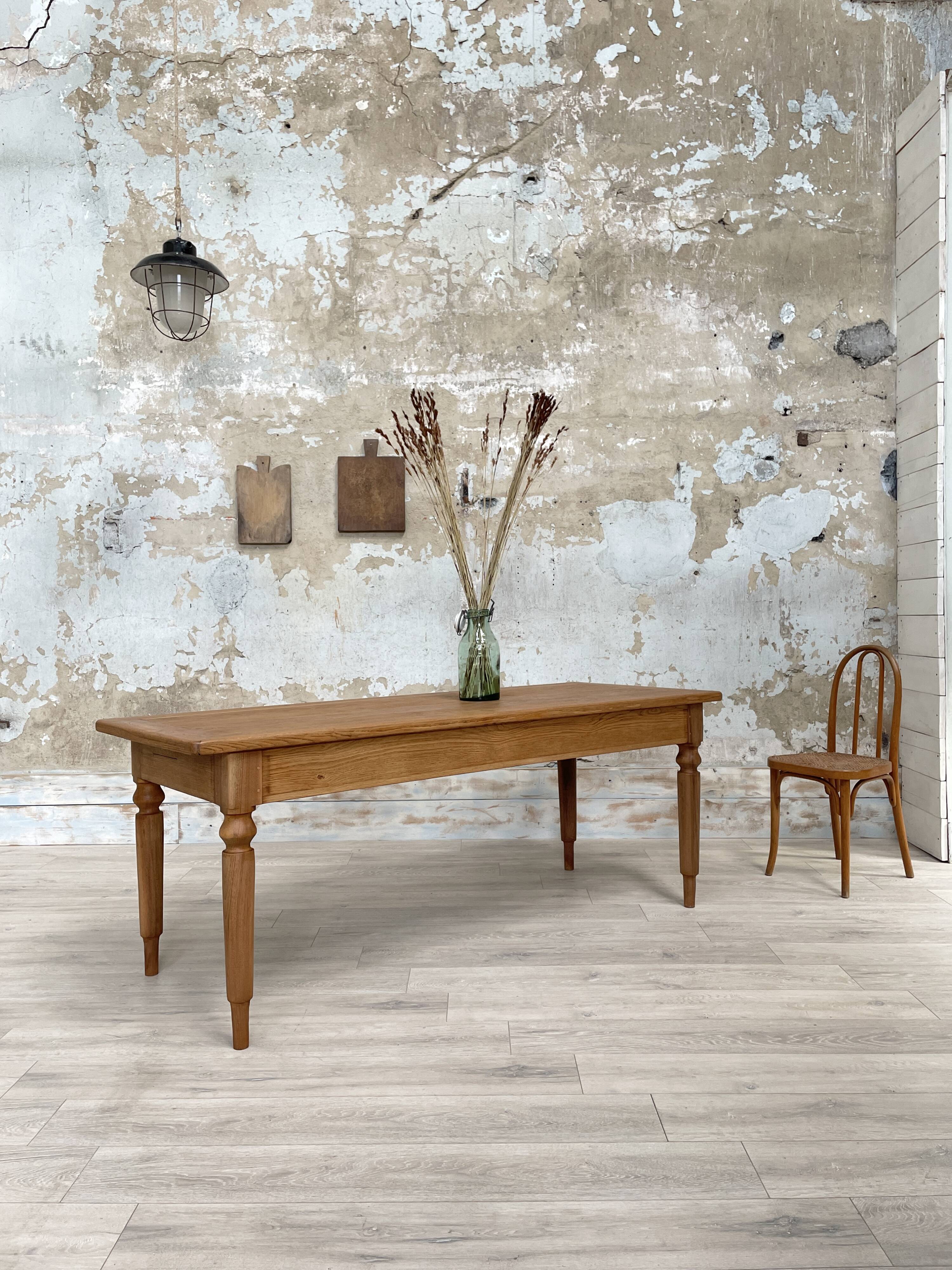 Solid wood farmhouse table