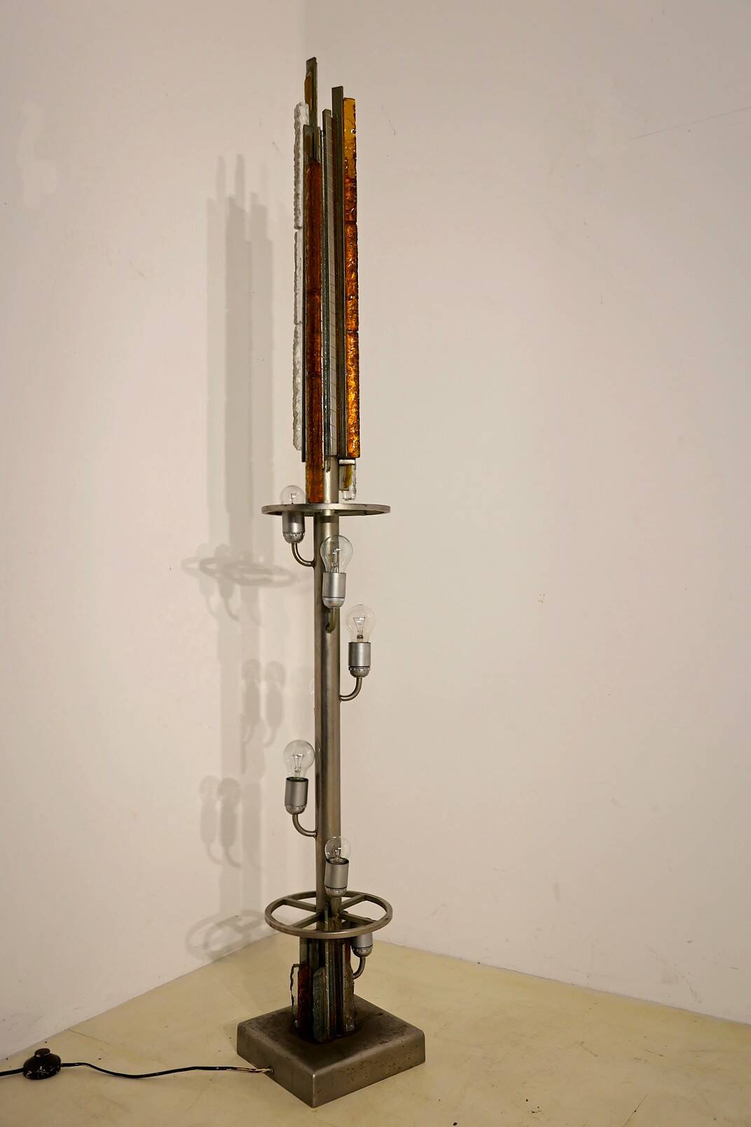 Poliarte Brutalist Floor Lamp, 1970s by Albano Poli