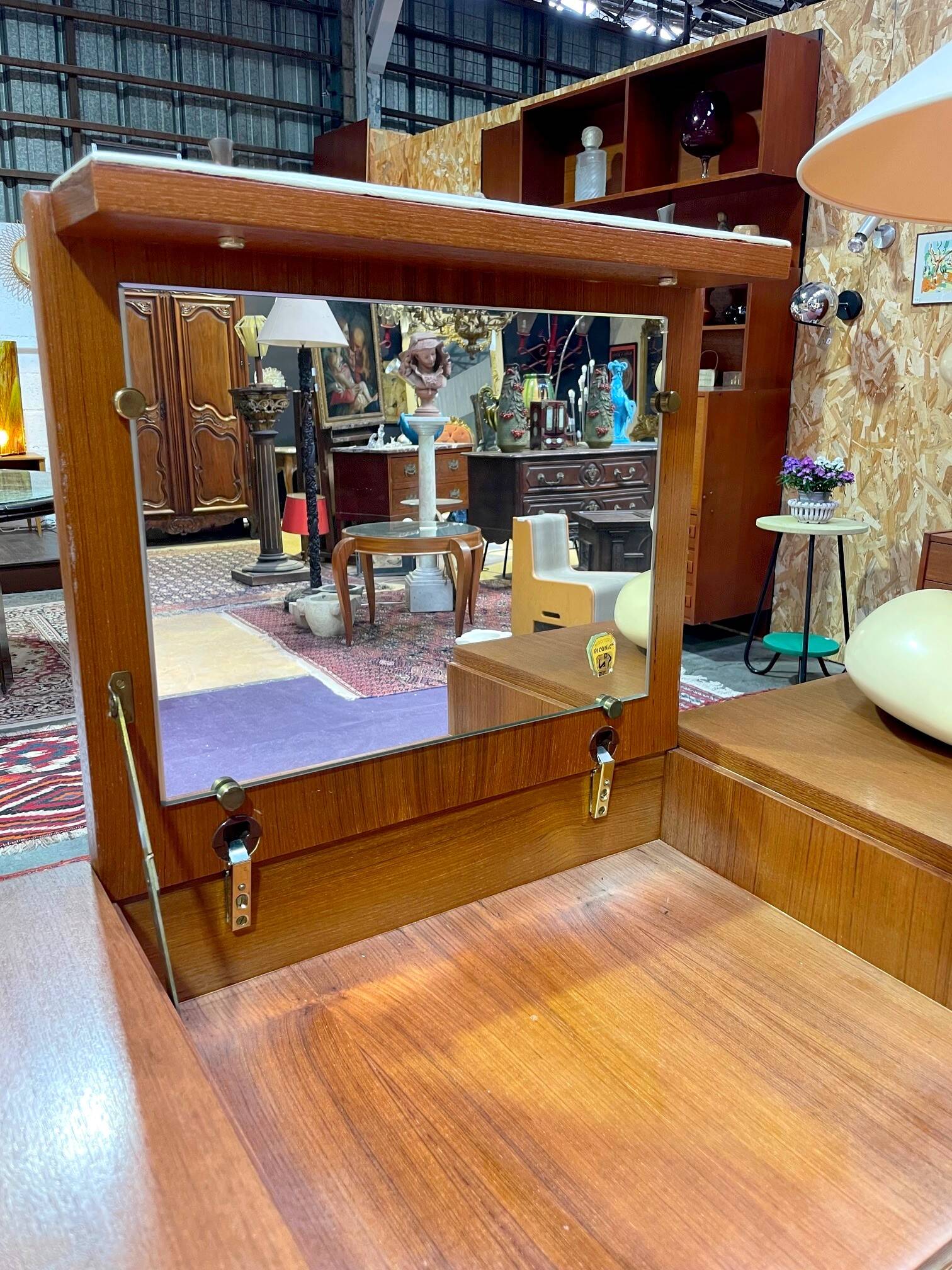 Vintage teak enfilade by Roger Landault for Regy, 1960s.
