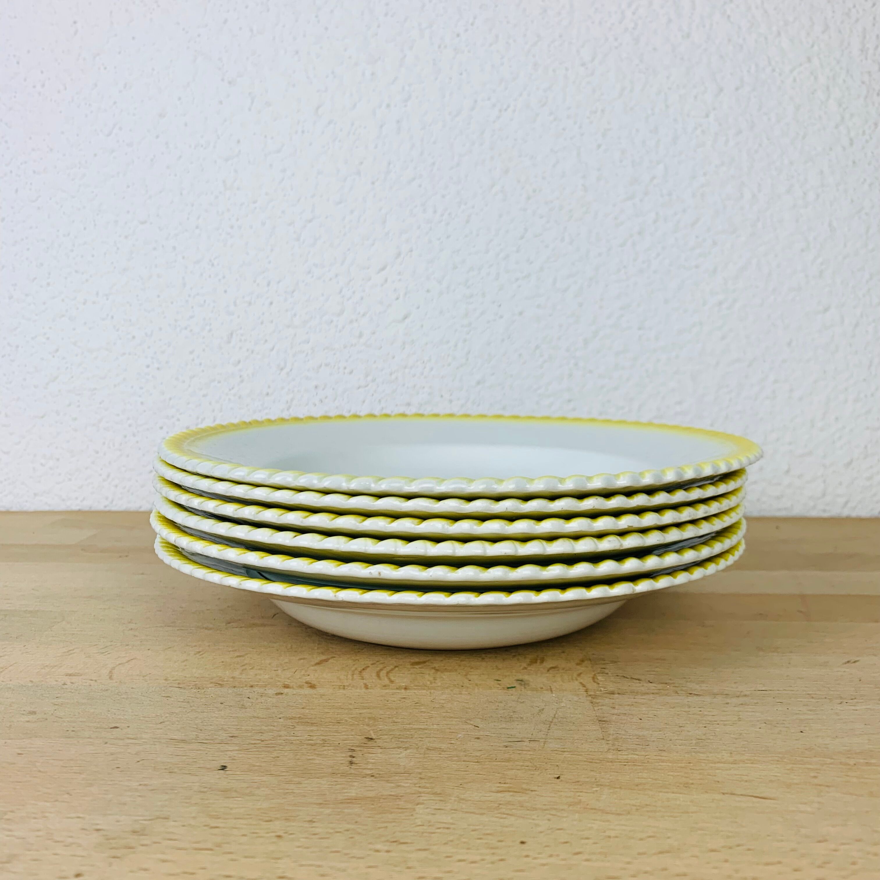 Set of 6 vintage hollow plates in earthenware