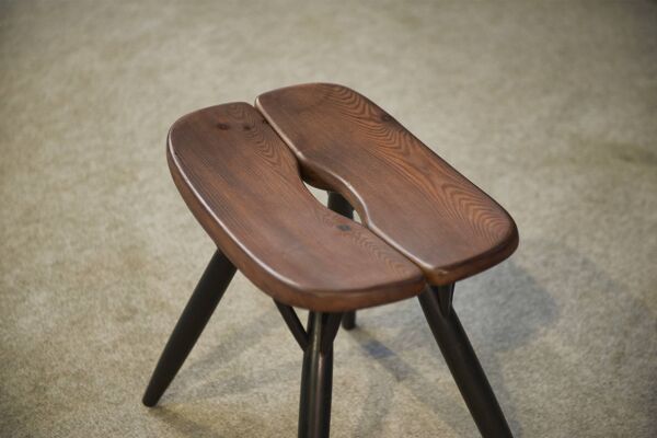 Paire de tabourets Pirkka par Ilmari Tapiovaara pour Laukaan Puu (première édition, estampillé) 1950’s