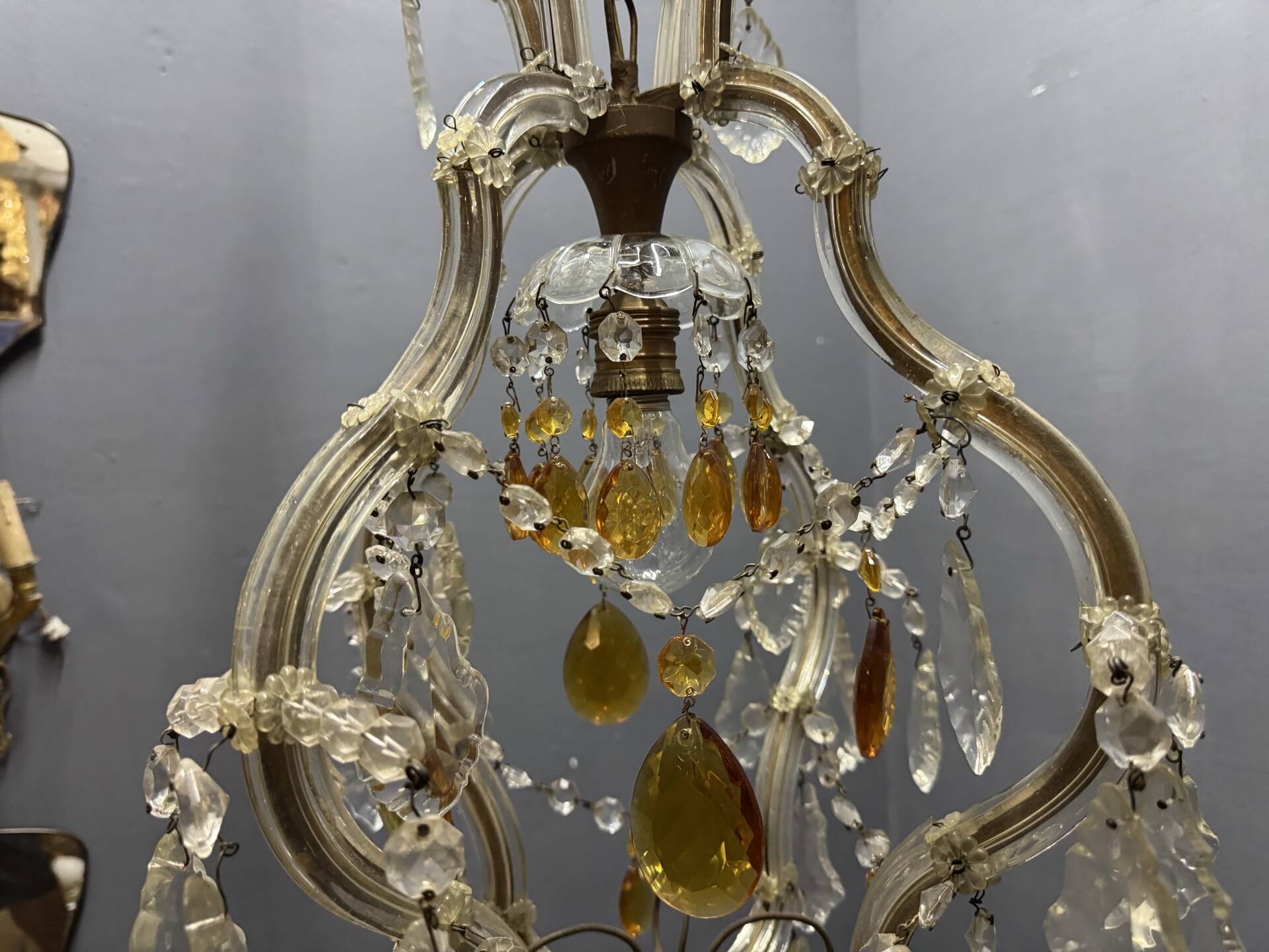 Crystal Italian Maria Teresa Light Pendant  1950’s 