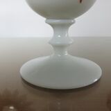 Opaline vase floral pattern, signed, 60s 70s