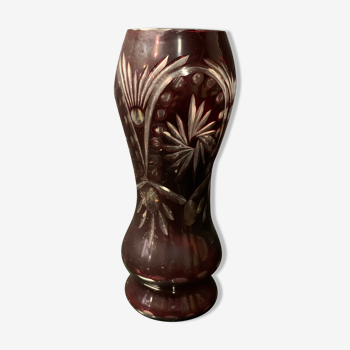 Soliflore vase en cristal de couleur