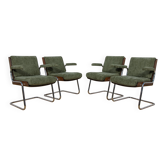 4 chaises en chrome et teck par Gordon Russell, Royaume-Uni, années 1970