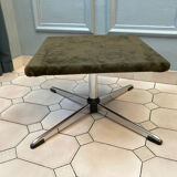 Ottoman vintage chrome and carpet