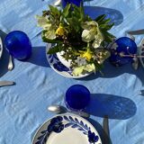 Vintage cobalt blue water glasses