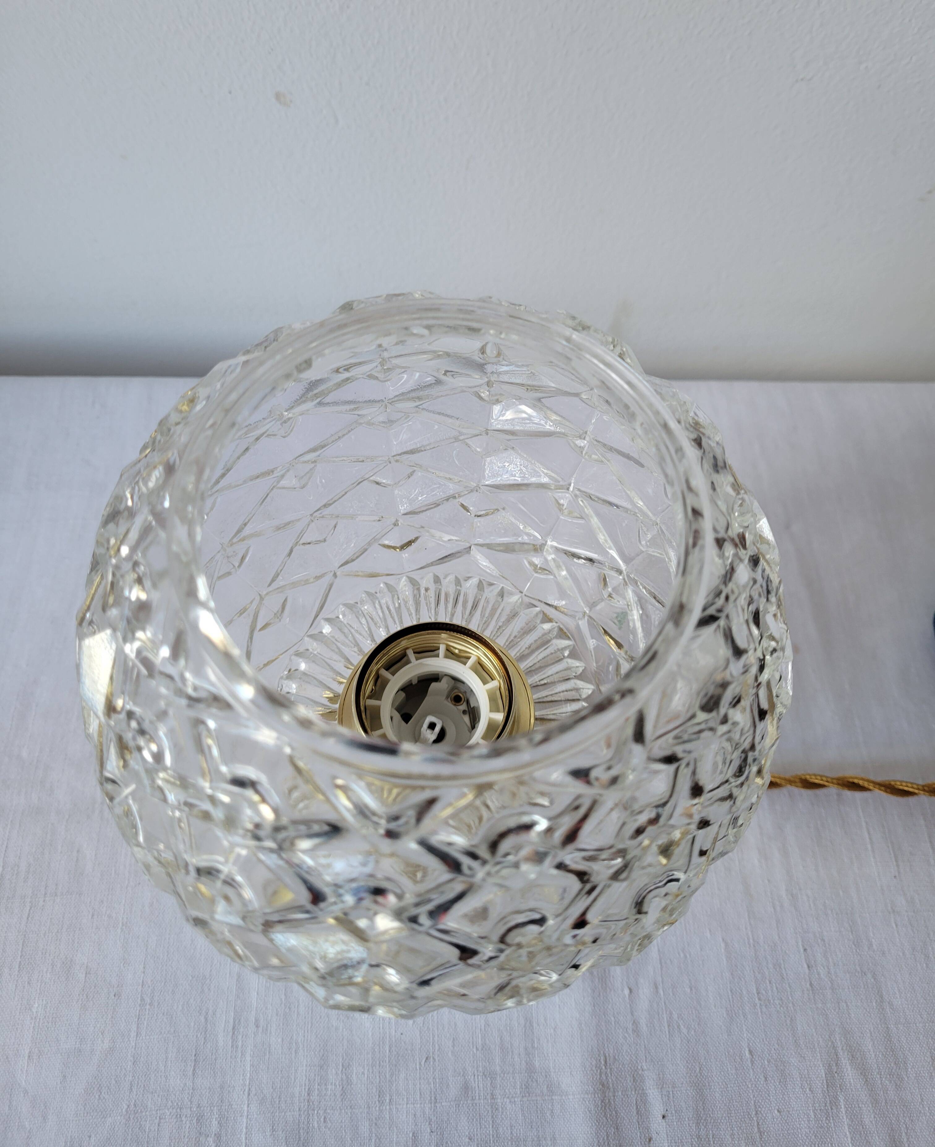 Brass and glass lamp