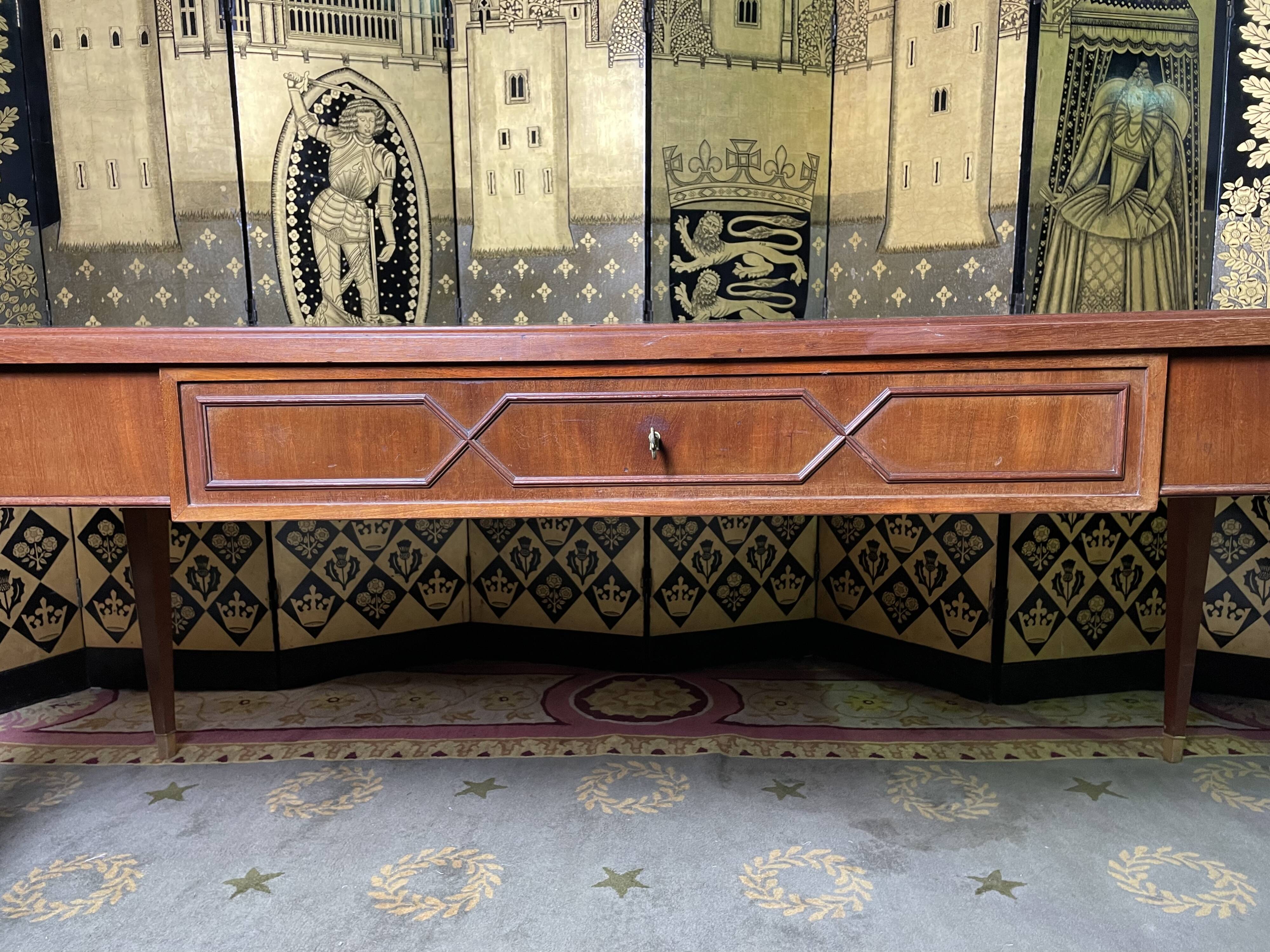 Louis XVI style flat desk in mahogany