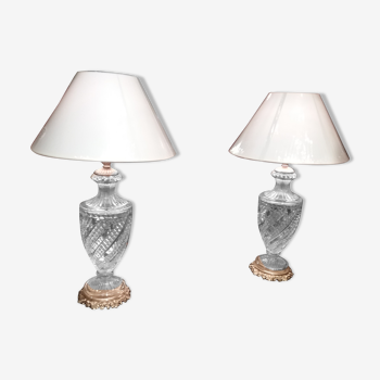 Paire de lampes en cristal