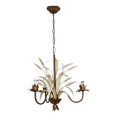 Lustre vintage Maison Masca épi de blé en métal vieilli Années 70