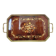 Octagonal tray in marquetry and brass, Italy, Art Deco 1940s 1950s