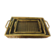 Lot of 3 servants, braided wicker trays