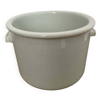 Large white earthenware pot - Creil and Montereau