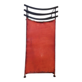 Vintage lamp in patinated black and red metal – Japanese spirit