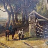 L. Emmanuel Postelle (active between 1831 and 1848) - Oil on canvas - Farm landscape - Signed