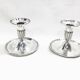 Paire de bougeoirs de table en argent massif Jezler