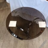 Smoked glass and chrome coffee table from the 70s
