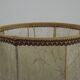 French Mid-Century Brass and Turned Wood Table Lamp with Hide Skin Shade