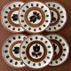 Set of 6 vintage Boch La Louviere plates, 1970s kimono model