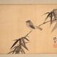 Antique Japanese folding screen with two panels featuring paintings – Japan, circa 1900