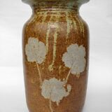 Enamelled sandstone vase 21 cm