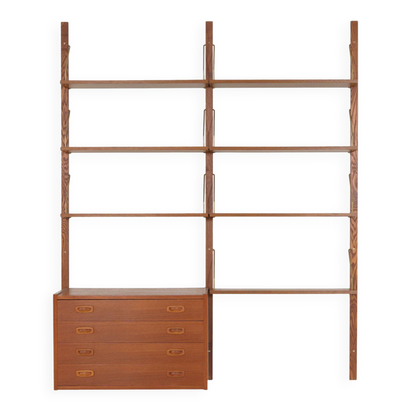 Bibliothèque en teck PS System, design danois, années 1960, par Randers Møbelfabrik