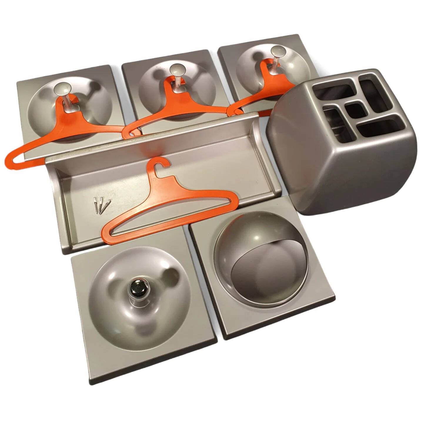 Mid-century space age Quadro set / Jürgen Lange for Schönbuch / Germany, 1960s / set of 12