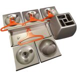 Mid-century space age Quadro set / Jürgen Lange for Schönbuch / Germany, 1960s / set of 12