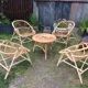 Set de 4 fauteuils rotin vintage
