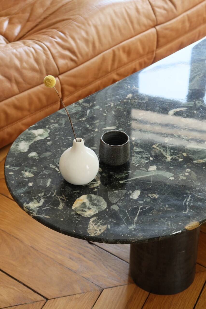 Green marble coffee table