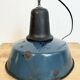 Industrial Blue Enamel Factory Lamp with Cast Iron Top, 1960s