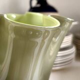 Green blown glass handkerchief vase