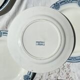 6 Flat plates Terre de fer bleu Salins model Arbois Ennege